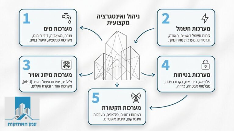 איש תחזוקה מקצועי בוחן מערכות מים בבניין מגורים משותף
