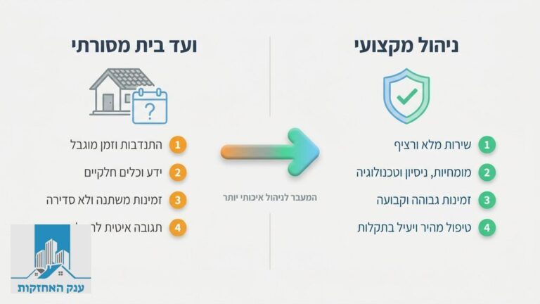 בניין מגורים מודרני מתוחזק היטב