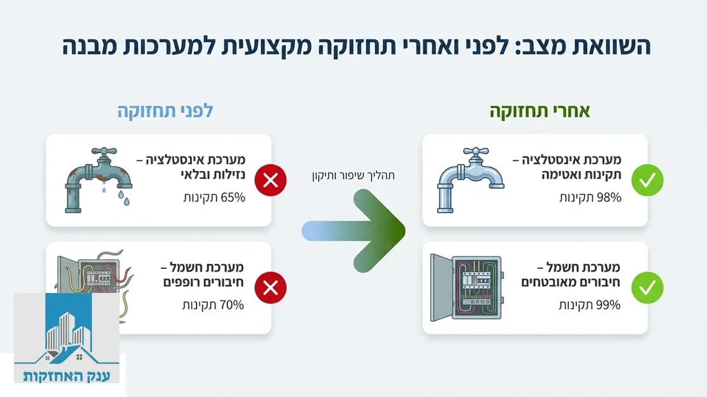 נוצר על ידי מודל בינה מלאכותית Gemini Pro מנהל מבנים מקצועי בודק מערכות בבניין מגורים