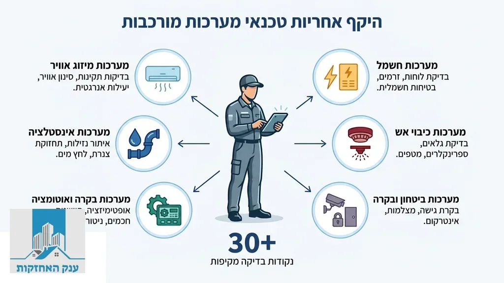 נוצר על ידי מודל בינה מלאכותית Gemini Pro טכנאי מקצועי בודק מערכות תעשייתיות במסגרת אחזקת מבנים מסחריים